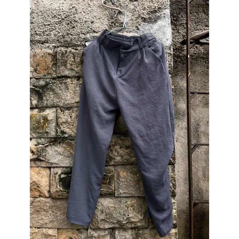Celana Kulot Crinkle Highwaist Wanita Loose Cullote Pants Te photo 1