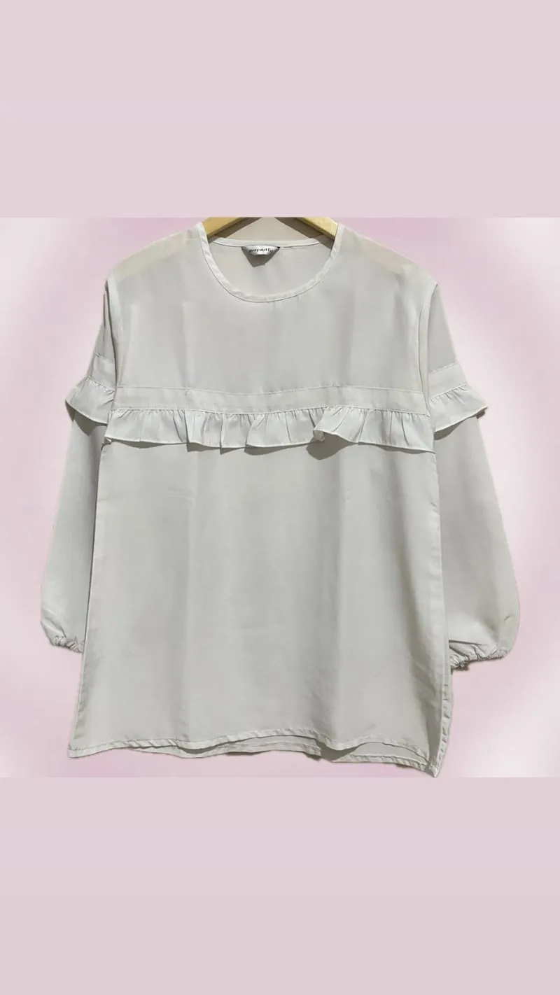 Mayoutfit Coquette Casual Blouse Wanita white photo 1