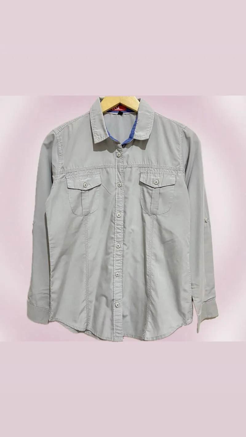 Indie Casual Shirt Wanita silver photo 1