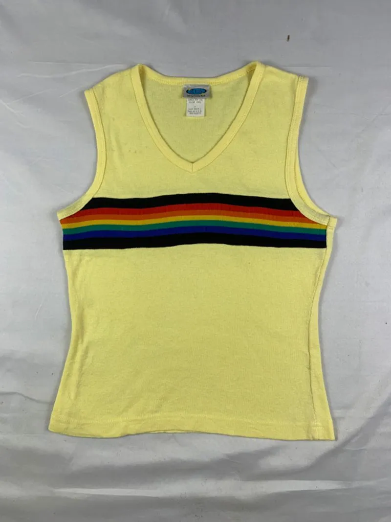 M-Fast USA Yellow Rainbow Sleeveless Top (M) photo 1