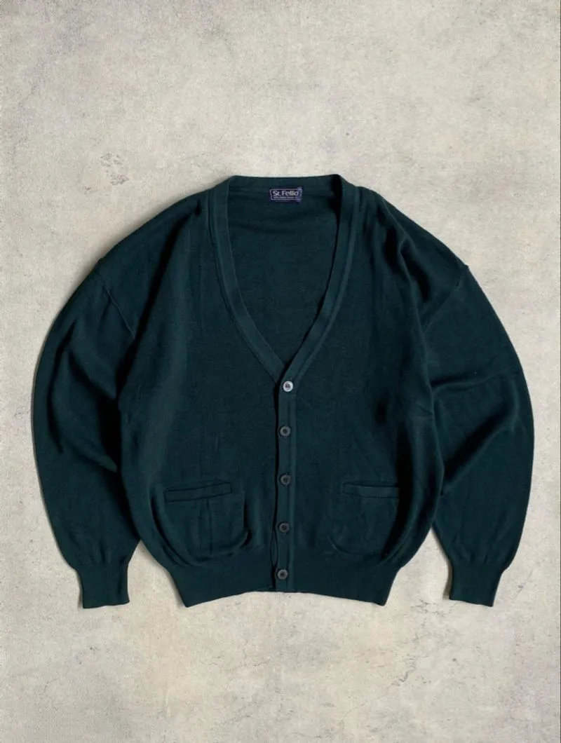 1990’s Vintage St Fellio Forest Green Cardigan  photo 1