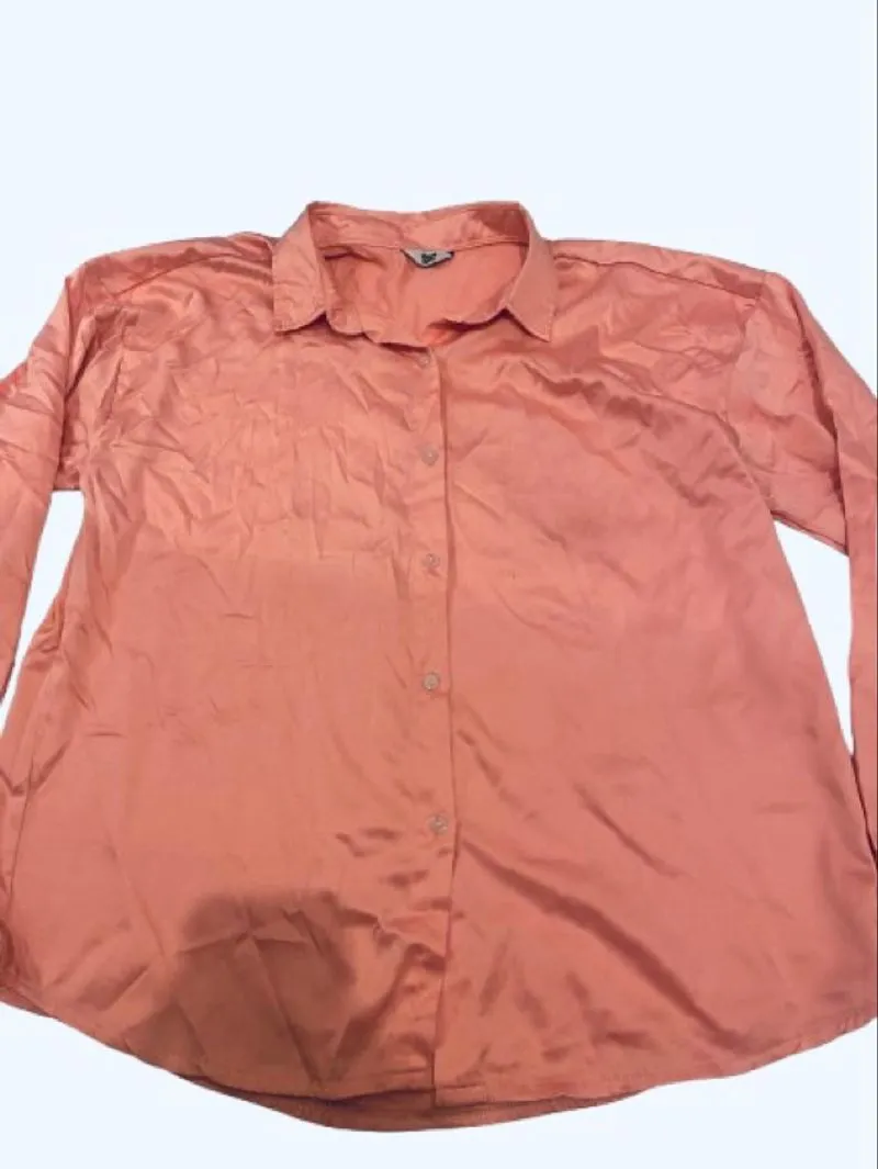 Kemeja satin pink - rumah polos photo 1