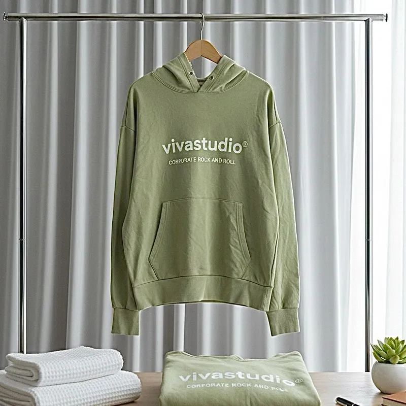 Vivastudio Korean Streetwear Lime Script Printed Hoody photo 1