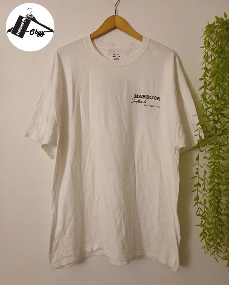 Kaos Putih Harbour Surfboards Merk Hanes Beefy photo 1