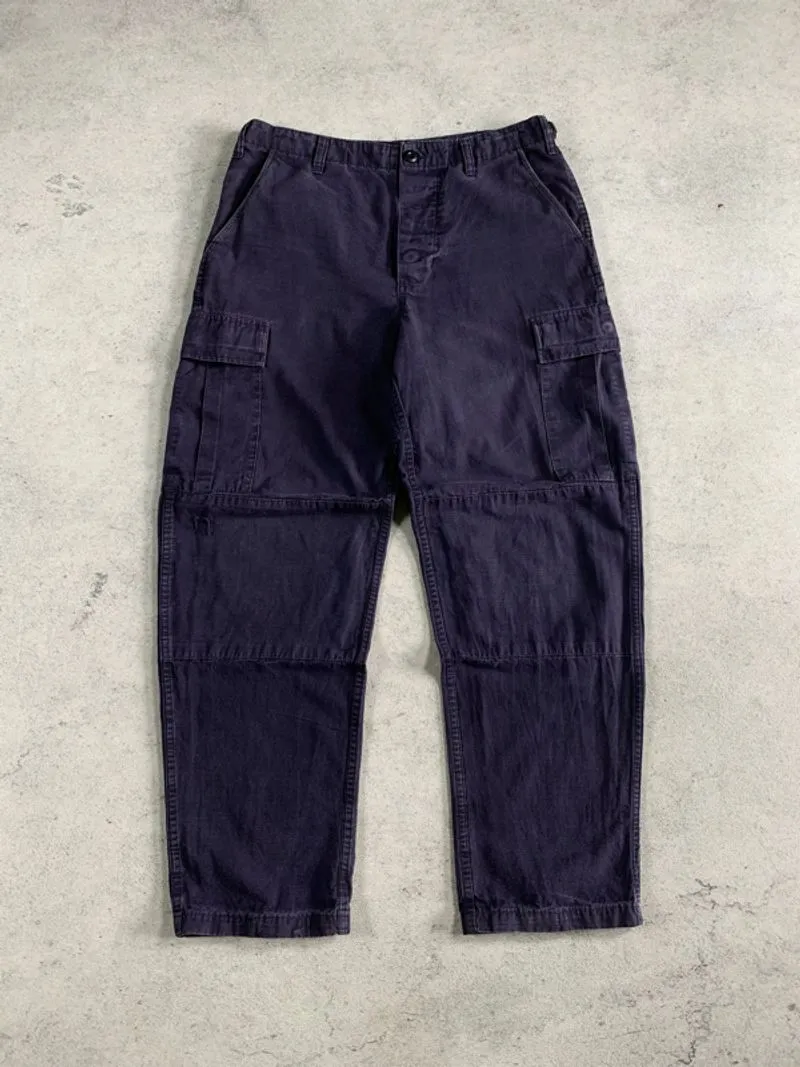 blue fadded cargo pants button fly photo 1