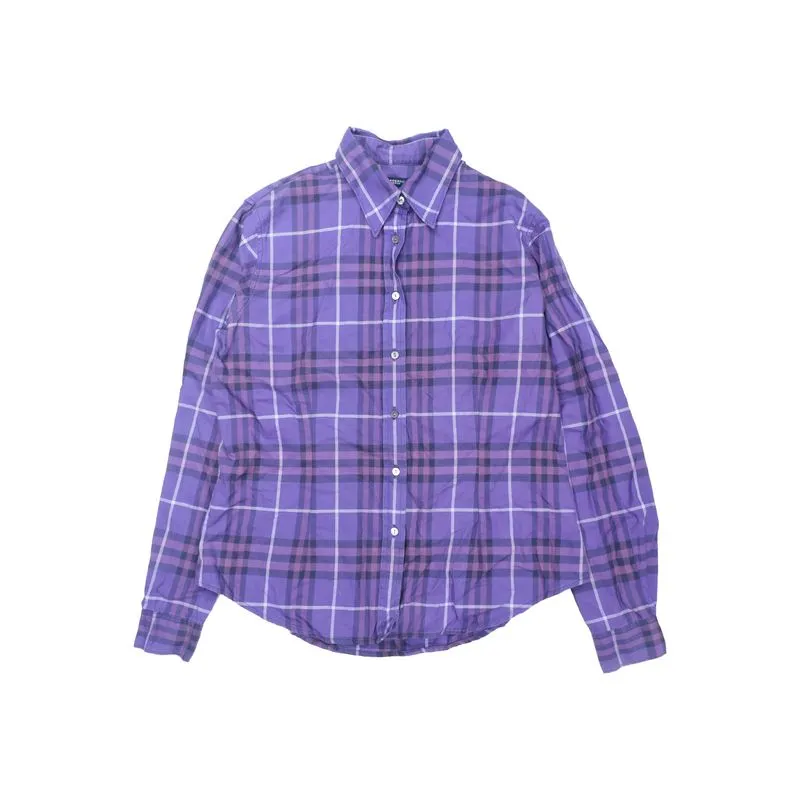 BURBERRY LONDON PURPLE PLAID LONG SLEEVE SHIRT photo 1
