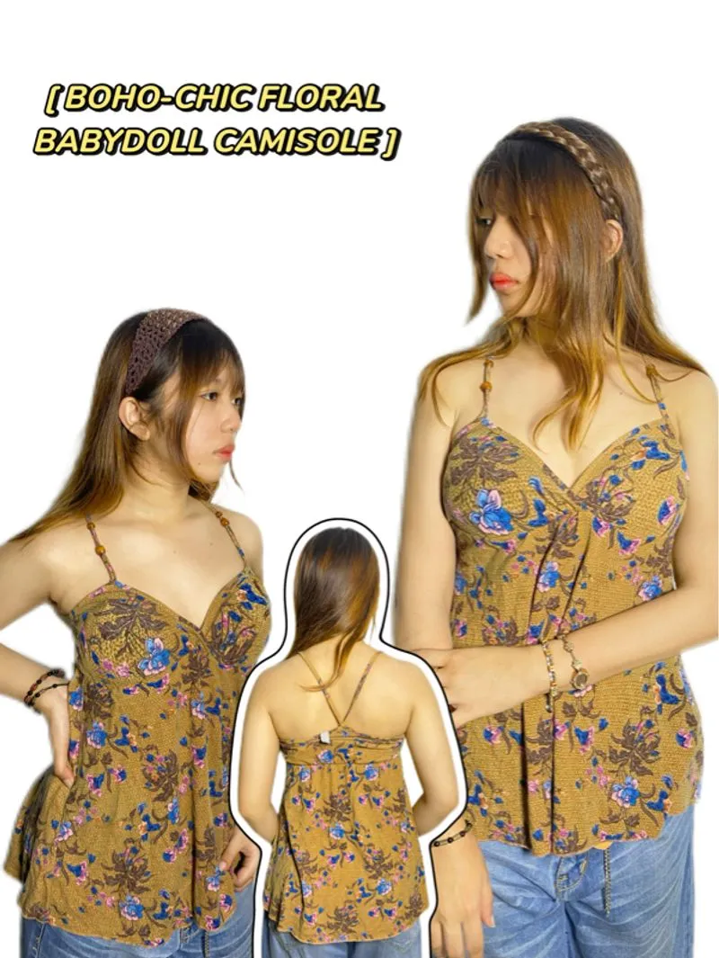 Boho-chic Floral Babydoll Camisole photo 1