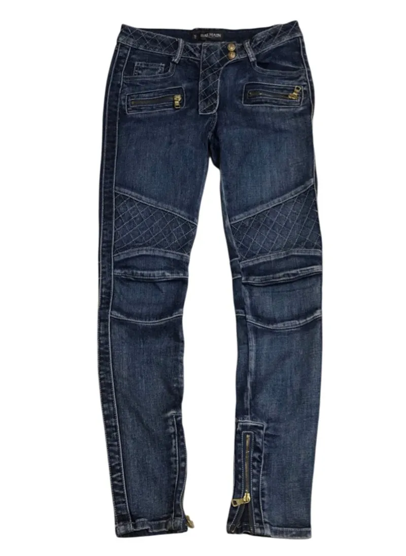 Balmain paris biker denim jeans photo 1
