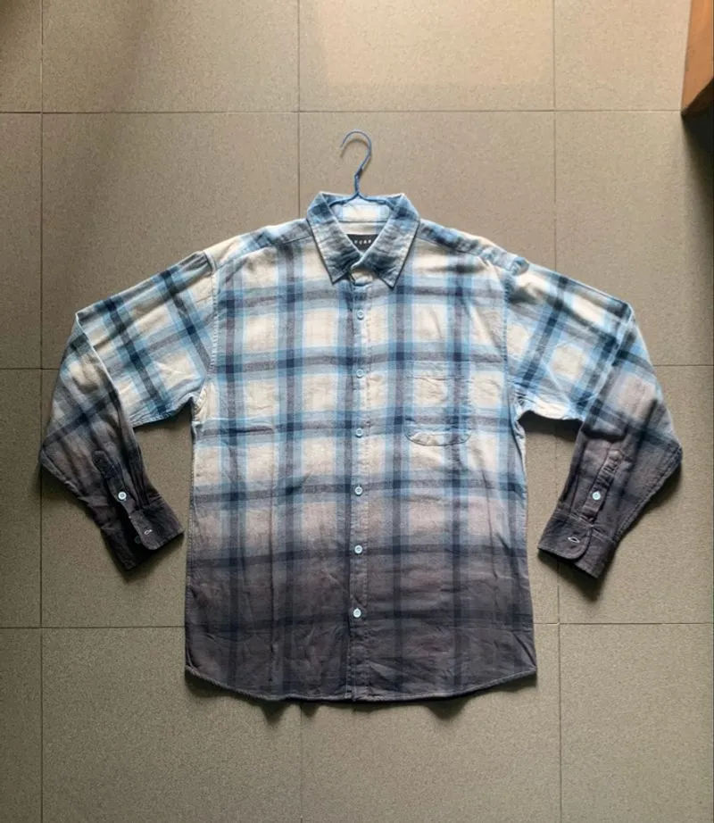 Rucas “Hand Dye” Blue Gradation Flannel Shirt photo 1