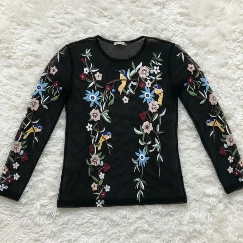 ZARA Embroidered Floral Mesh photo 1