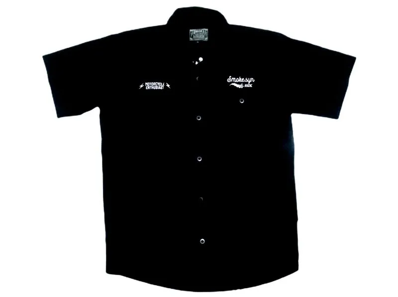 Kemeja pria outdoor lapangan workshirt biker smoke syndicate photo 1