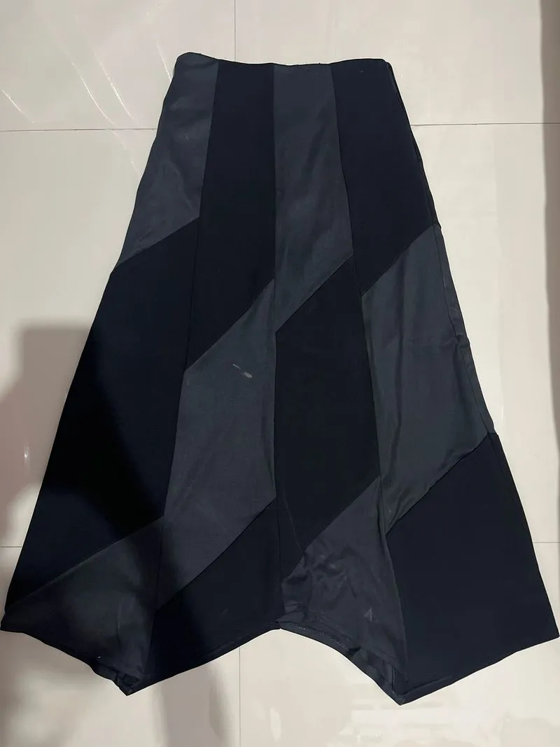black hitam asymmetrical skirt rockers punk rockstar goth photo 1