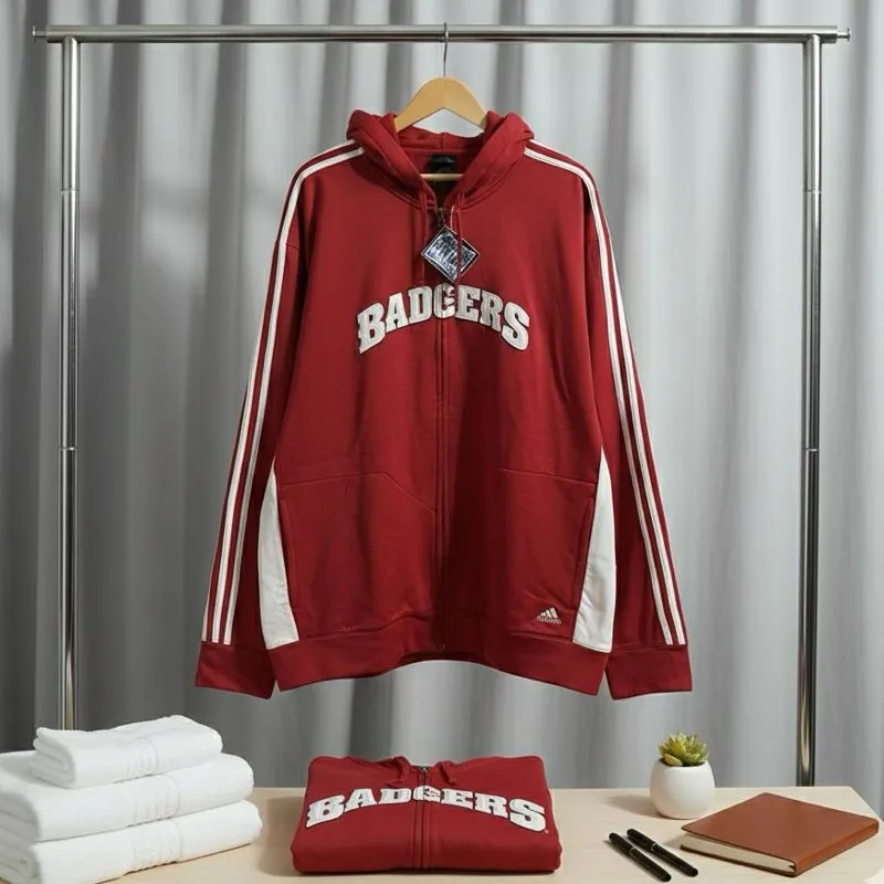 Adidas EQT Originals Wisconsin Badgers Trainer Zip Hood photo 1