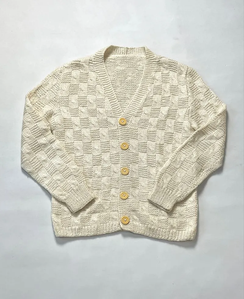 KNIT CARDIGAN CREAM TEXTURE – PREMIUM LOOK photo 1