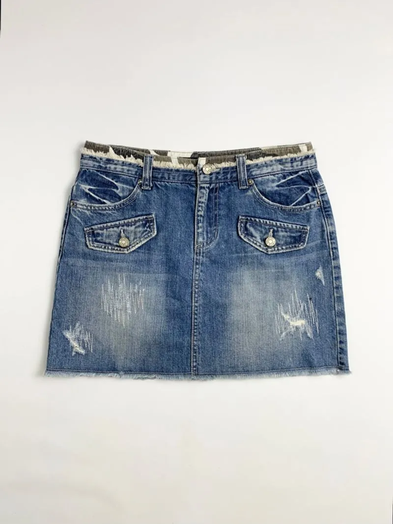 Y2k Fubu Hot Jeans Skirt Poem photo 1