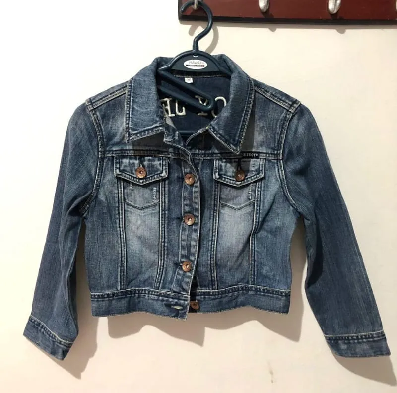 Streetwear Casual Denim jacket Wanita navy gray photo 1