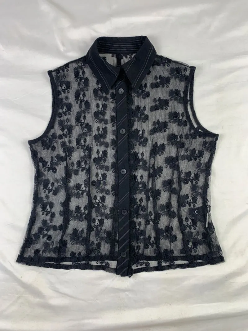 2000s NERO Japan Floral Mesh Blous (M) photo 1