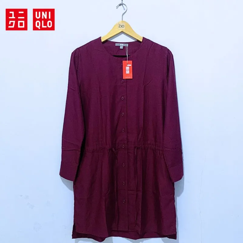 UNIQLO kemeja tunik wanita rayon like new  photo 1