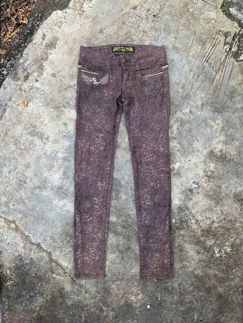 y2k Archive Red Pepper Leopard Print Jeans photo 1