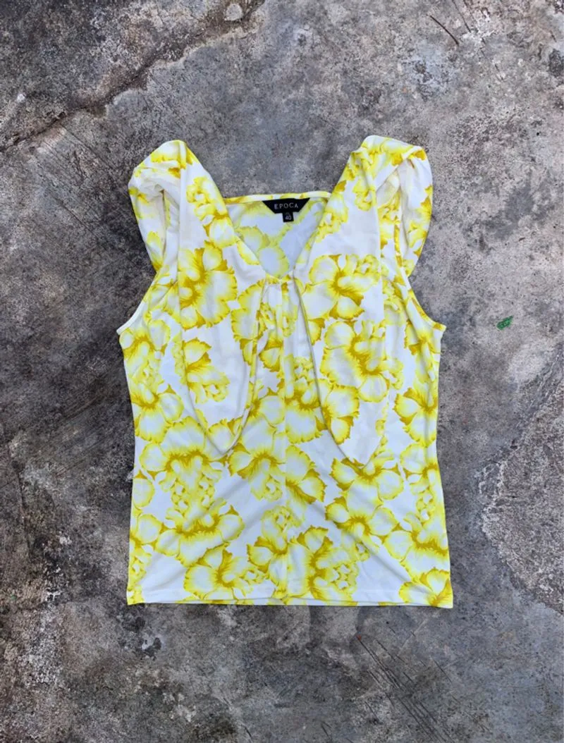 y2k Epoca Japan Floral Bow Tie Sleeveless Blouse photo 1