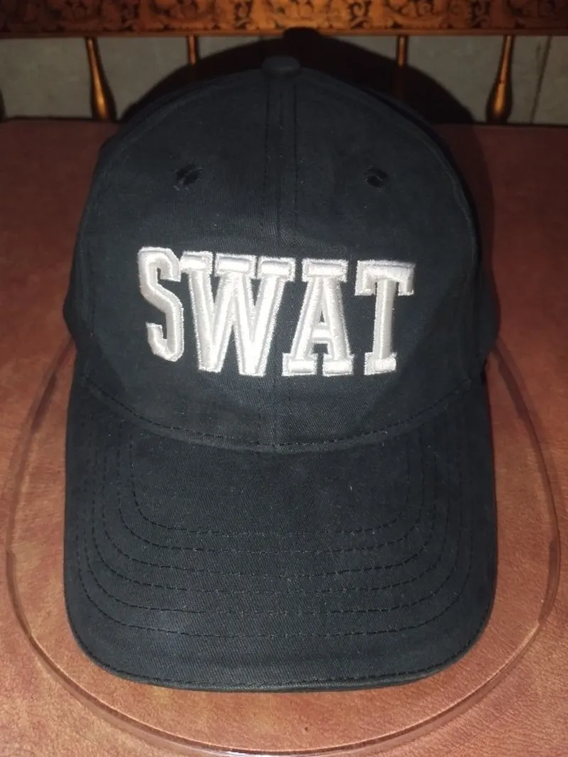 SWAT Embroidered Adjustable Hat Black Baseball Cap photo 1