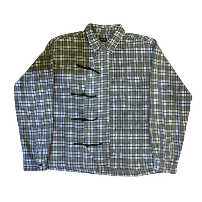 Mr 118 Chinese Cheongsam Boxy Shirt Flannel Reworked photo 1