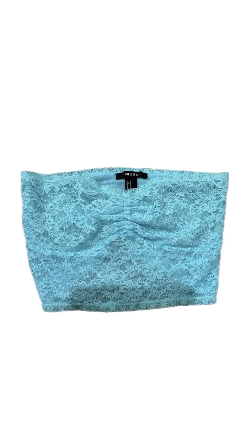 Forever 21 Y2K Bandeau top Wanita blue photo 1