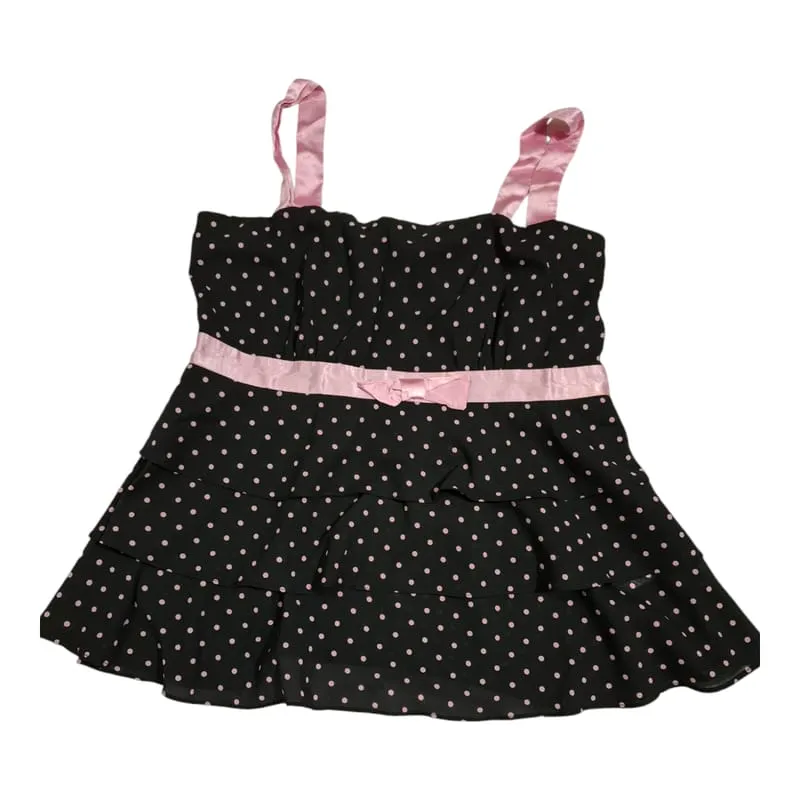 Vintage Y2K Babydoll dress Wanita pink black photo 1