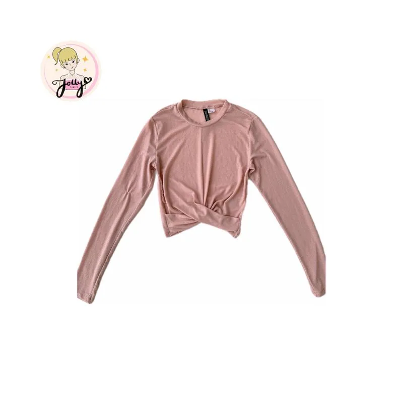 Baju lengan panjang pink wanita h&m preloved by jollythrift  photo 1
