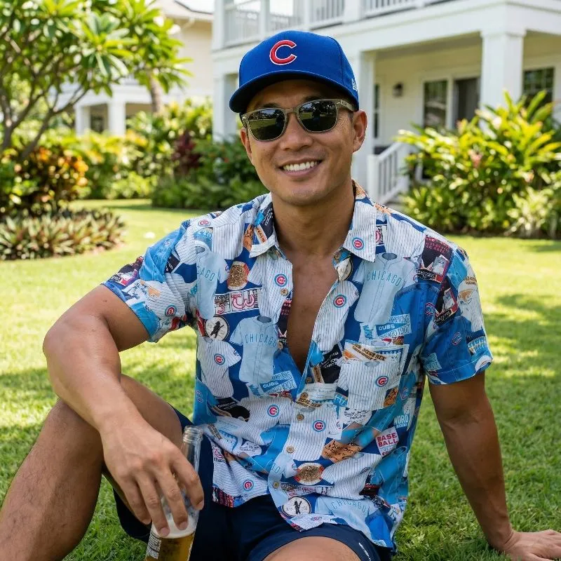 Ryen Spooner Men's MLB Chicago Cubs Hawaiian Shirts No Tags photo 1