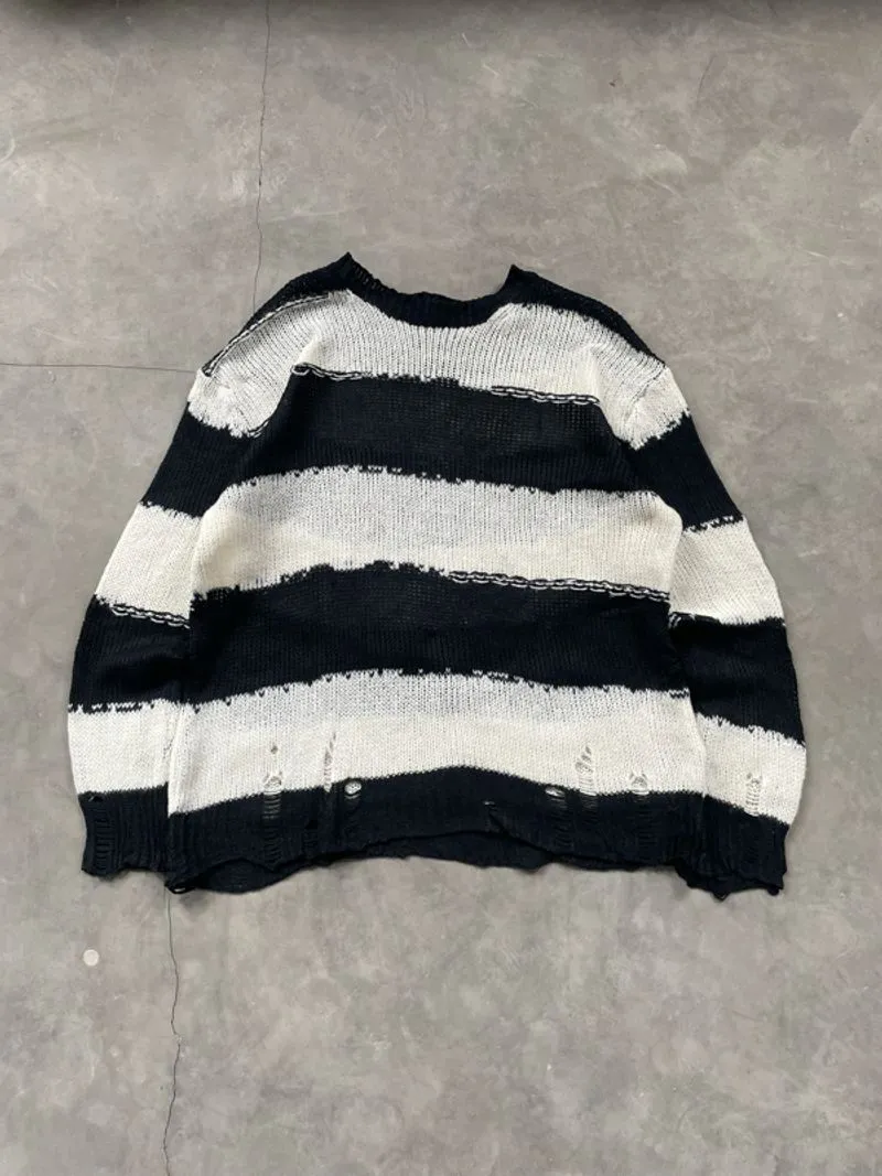 2000’s - Knitwear Striped Distressed Y2k Grunge photo 1