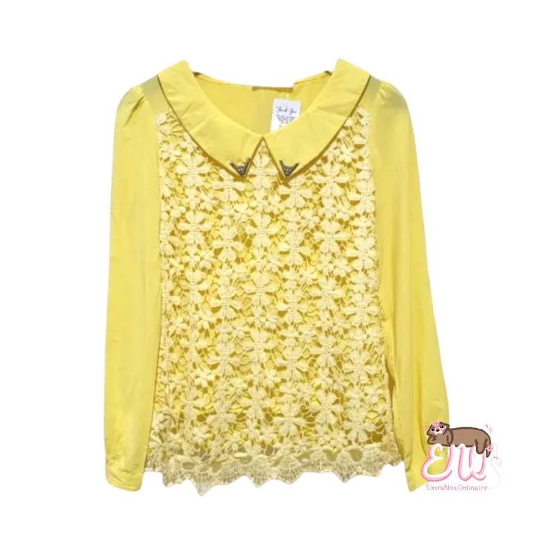 Japanese brand Vintage Blouse Wanita yellow photo 1