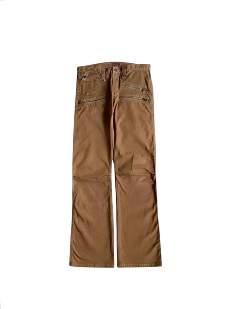 Blue Way multipocet flare stretch pants camel bootcut utilit photo 1