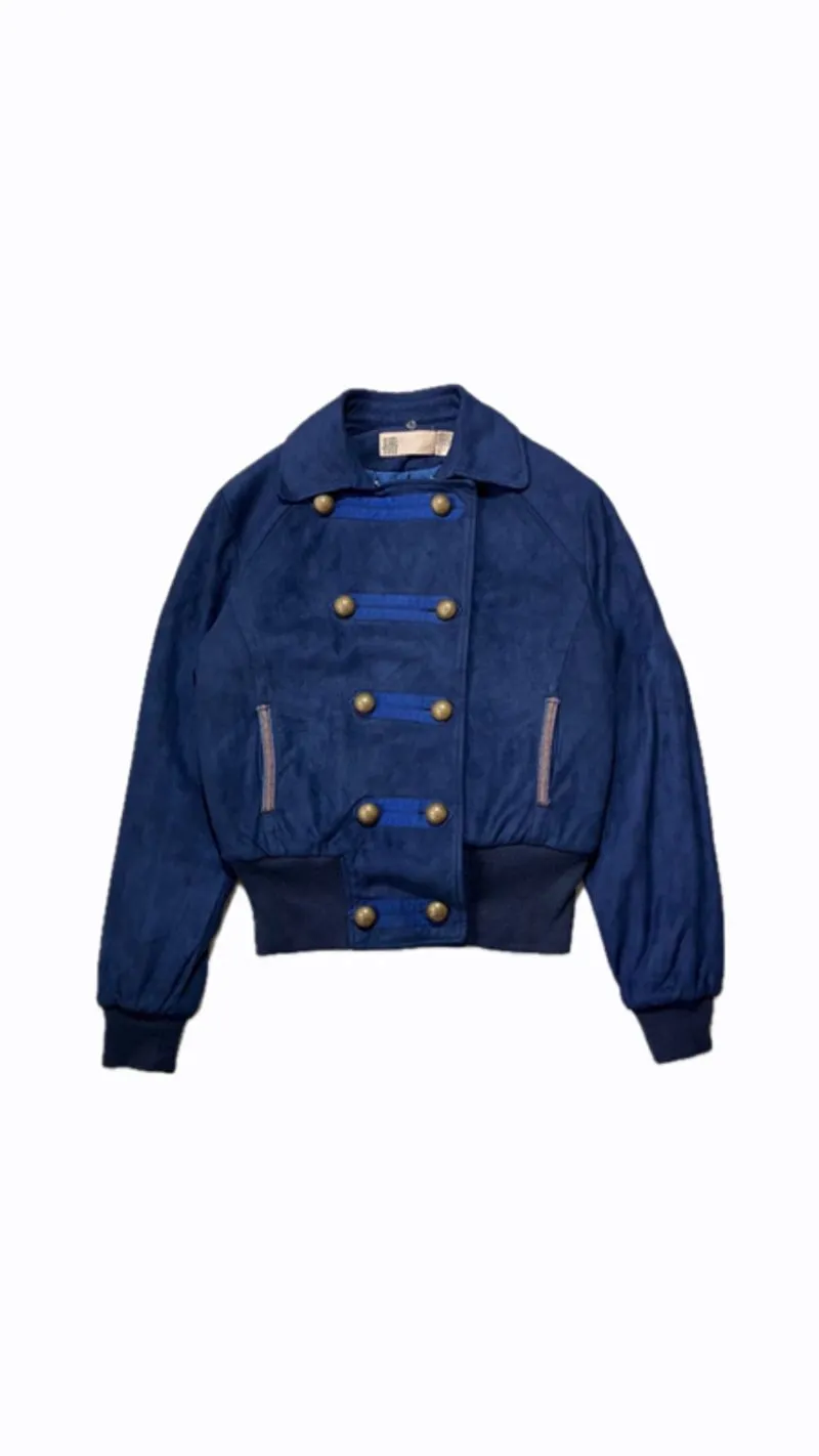 Navy suede napoleon jacket  photo 1