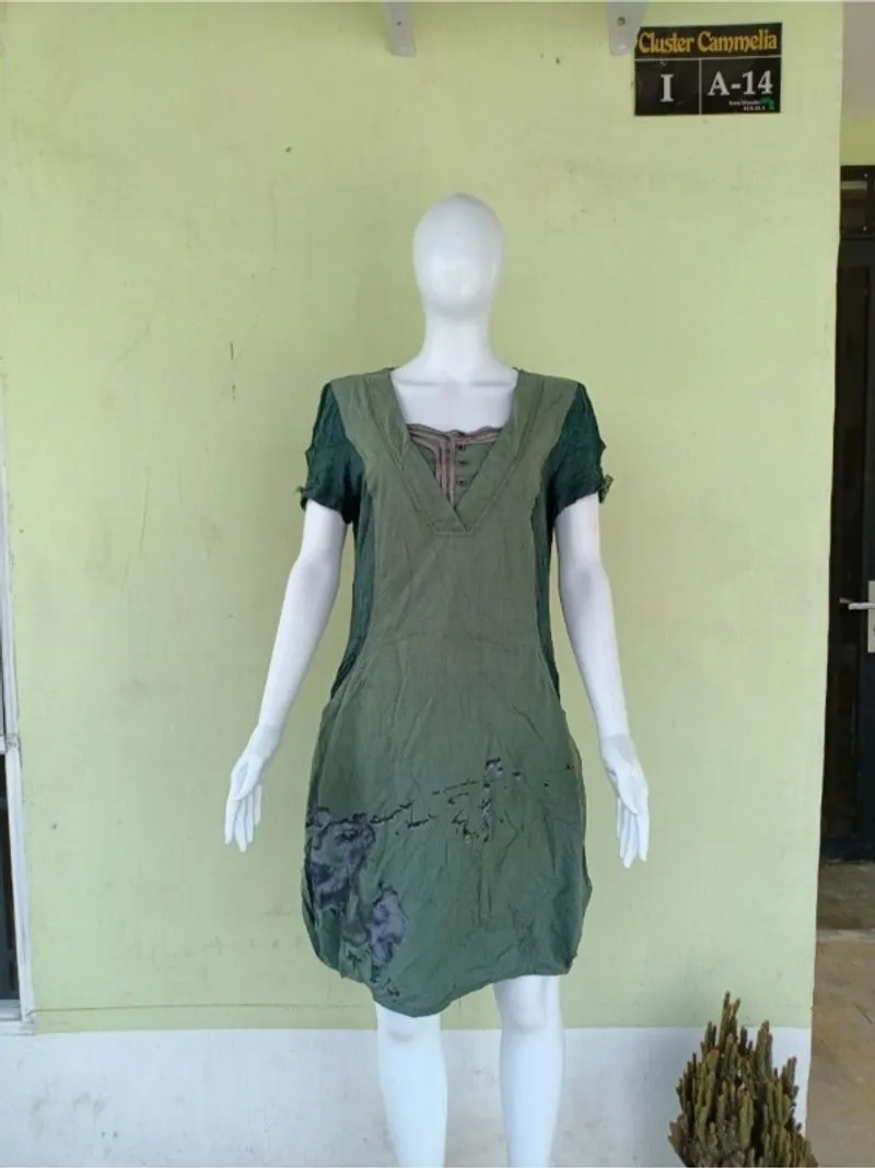 DRESS KATUN HIJAU MEWAH photo 1
