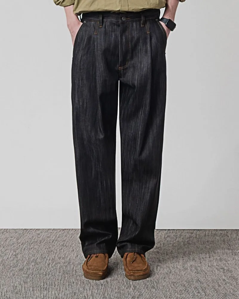 Musinsa - Dimitri Black Raw Denim Baggy Slubby Denim photo 1