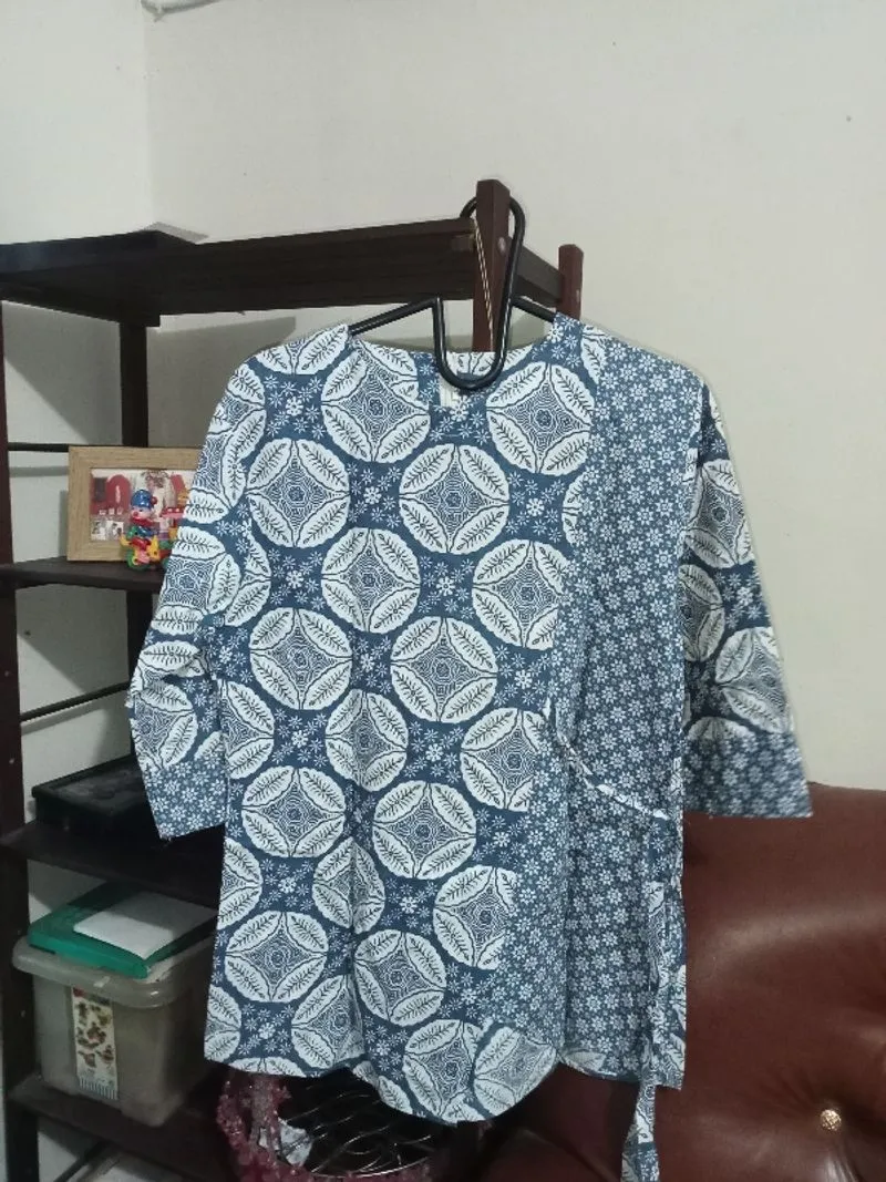 atasan blouse batik biru #049 photo 1