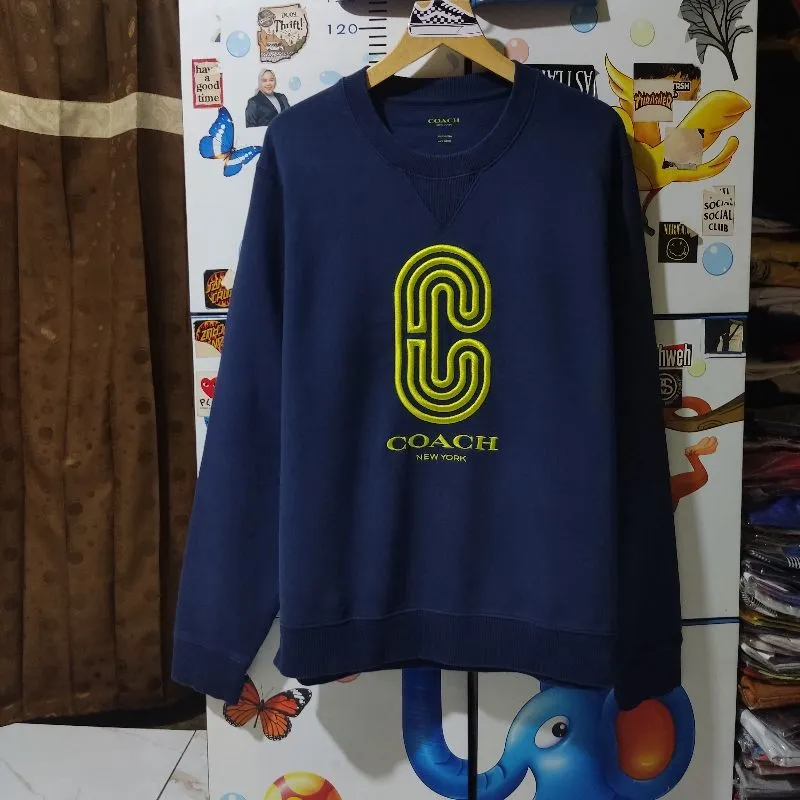 Jaket crewneck COACH colour Navy Size L photo 1
