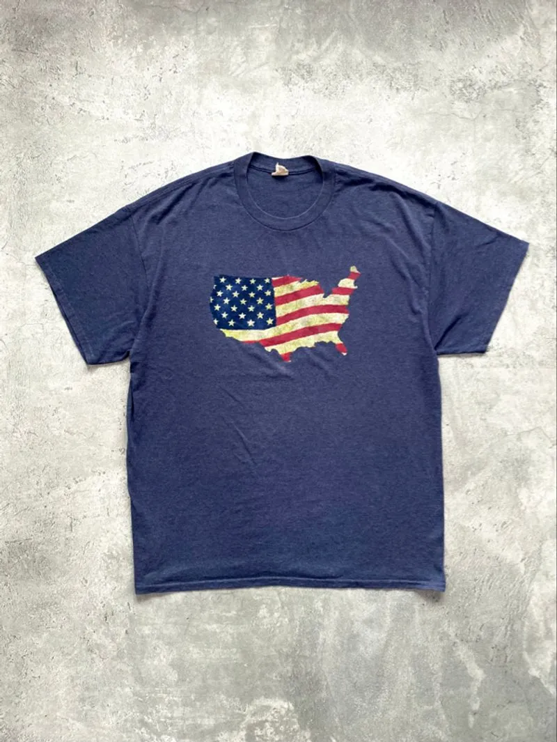 GRAPHIC SHIRT USA FLAG BY GILDAN HEAVY photo 1