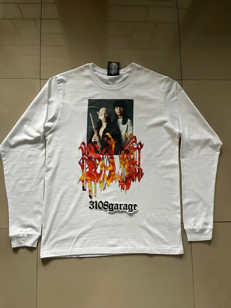 T-shirt tee PAM perks and mini graphic longsleeve white sz L photo 1