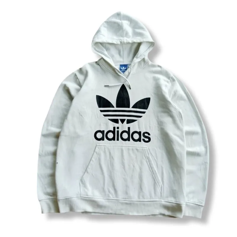 ADIDAS TREFOIL WHITE HOODIE | OUTERWEAR | CLWM photo 1