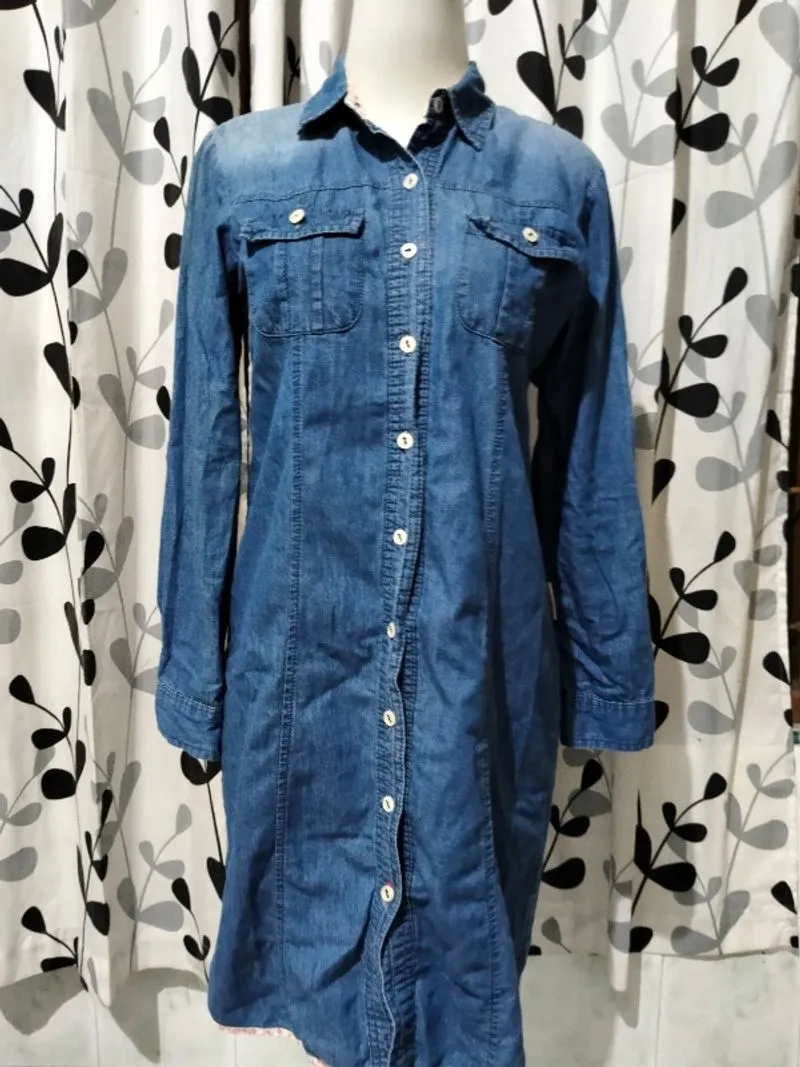 Dress denim biru photo 1