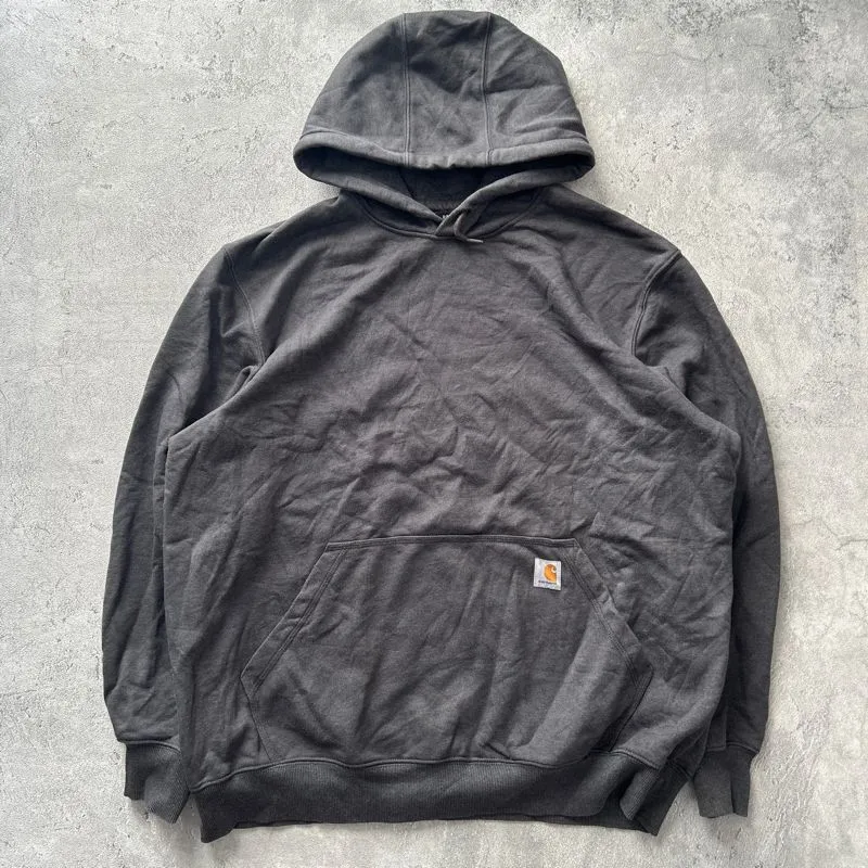 Carhartt midweight hooded sweatshirt in a dark grey or black photo 1