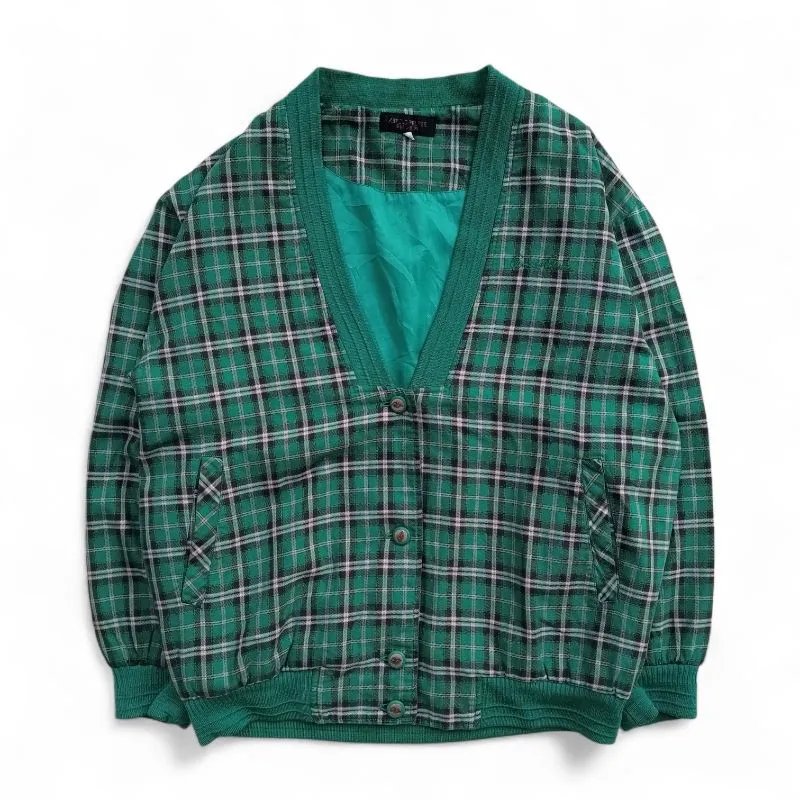 GREEN TARTAN CARDIGAN photo 1
