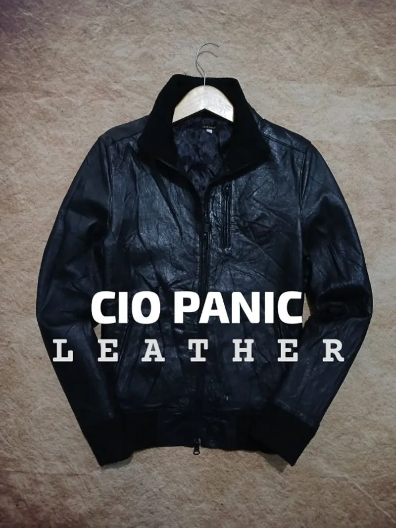Jaket kulit slimfit pria ciopanic second thrift original photo 1