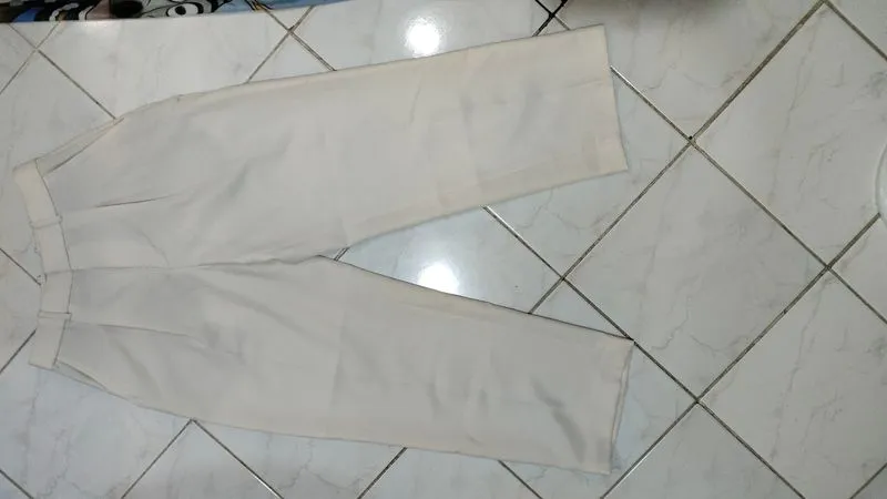 Off white wide pleated trouser photo 1