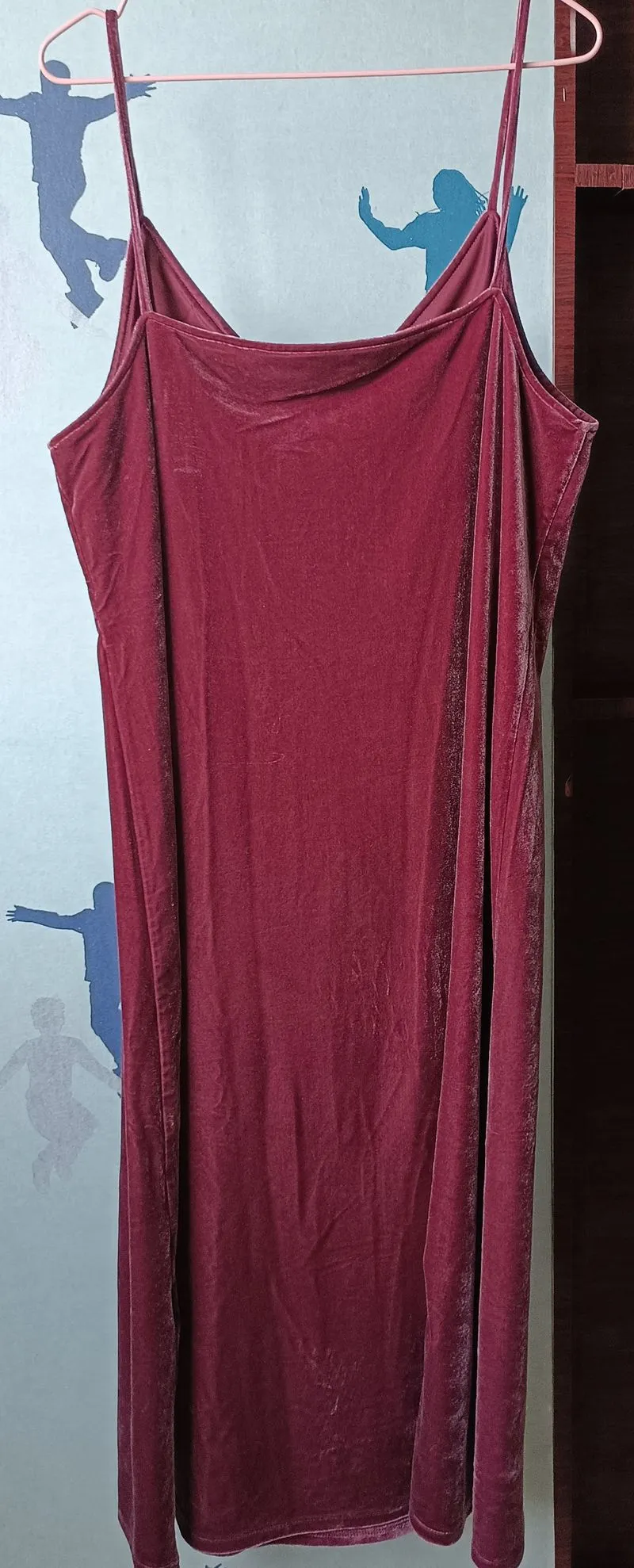 UNIQLO Velvet Burgundy MIDI Dress photo 1