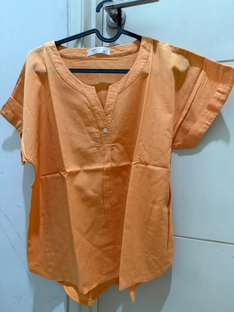 Baju orange linen polos merk fashi8n photo 1