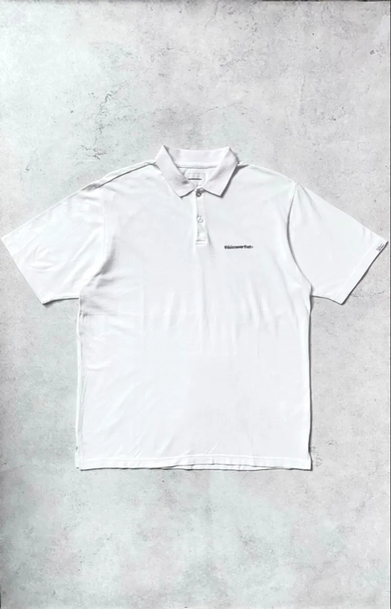 THISISNEVERTHAT T-LOGO S/S POLO WHITE photo 1