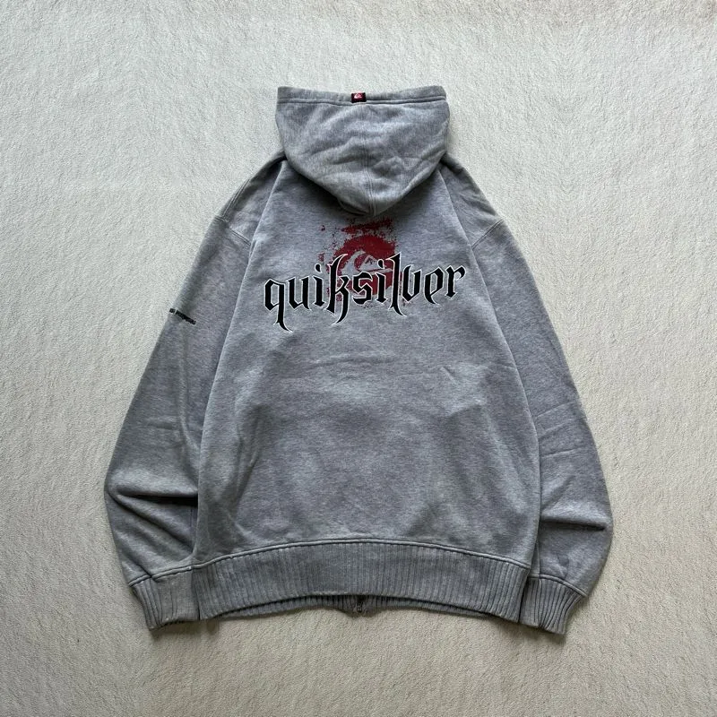 Vtg 00’s Zip Hoodie Quiksilver Splash Blood photo 1